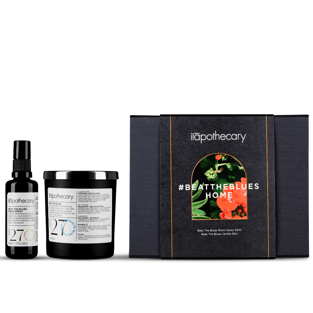Beat the Blues Home Premium Box Includes beat the blues candle and beat the blues room spray